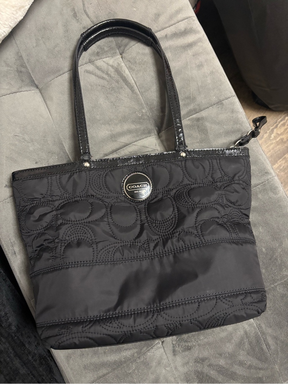 Coach Black Quilted Tote Bag